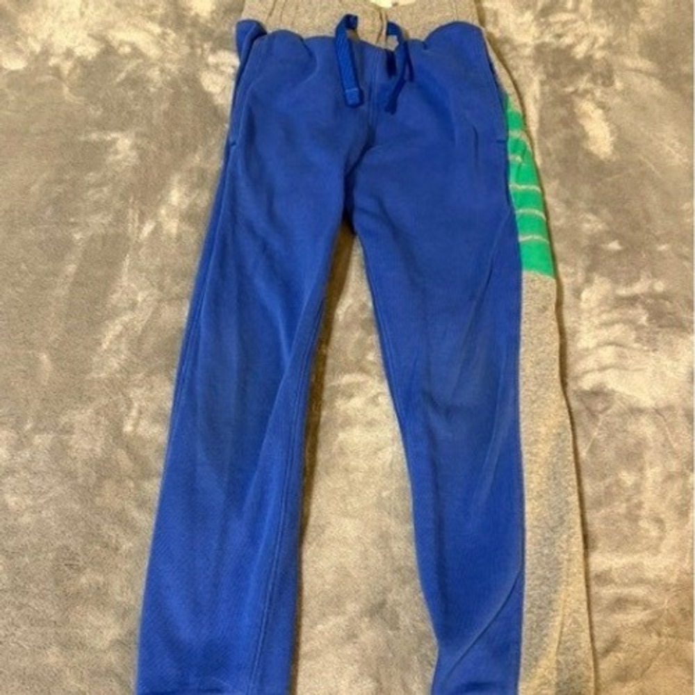 Nike Sweatpants Boys Small Blue Grey Green Logo Graphic Jogger Fleece Activewear